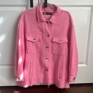 Zara Pink Tweed Jacket, size XXL